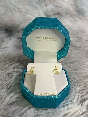 NEO RELIQUE Sterling Silver Snake Stud Earrings